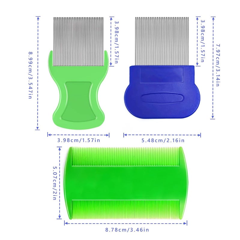 LABOTA Lice Comb, 8 Pcs Flea Comb, Hair Double Sided Fine Tooth Combs, Removal Dandruff,with Metal Teeth,Stainless Steel Louse and Nit Combs for Head Lice Treatment - Image 4
